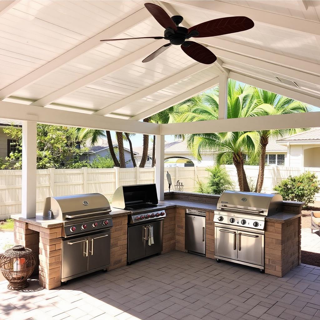 Cocina exterior con terraza en Florida